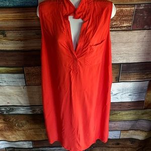 Sleeveless Orange Midi Dress